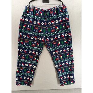 Hanna Andersson Pajama Pants Mens XXL Blue Gnome Fair Isle Flannel Christmas
